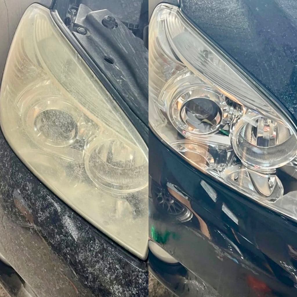 Headlight restoration before and after